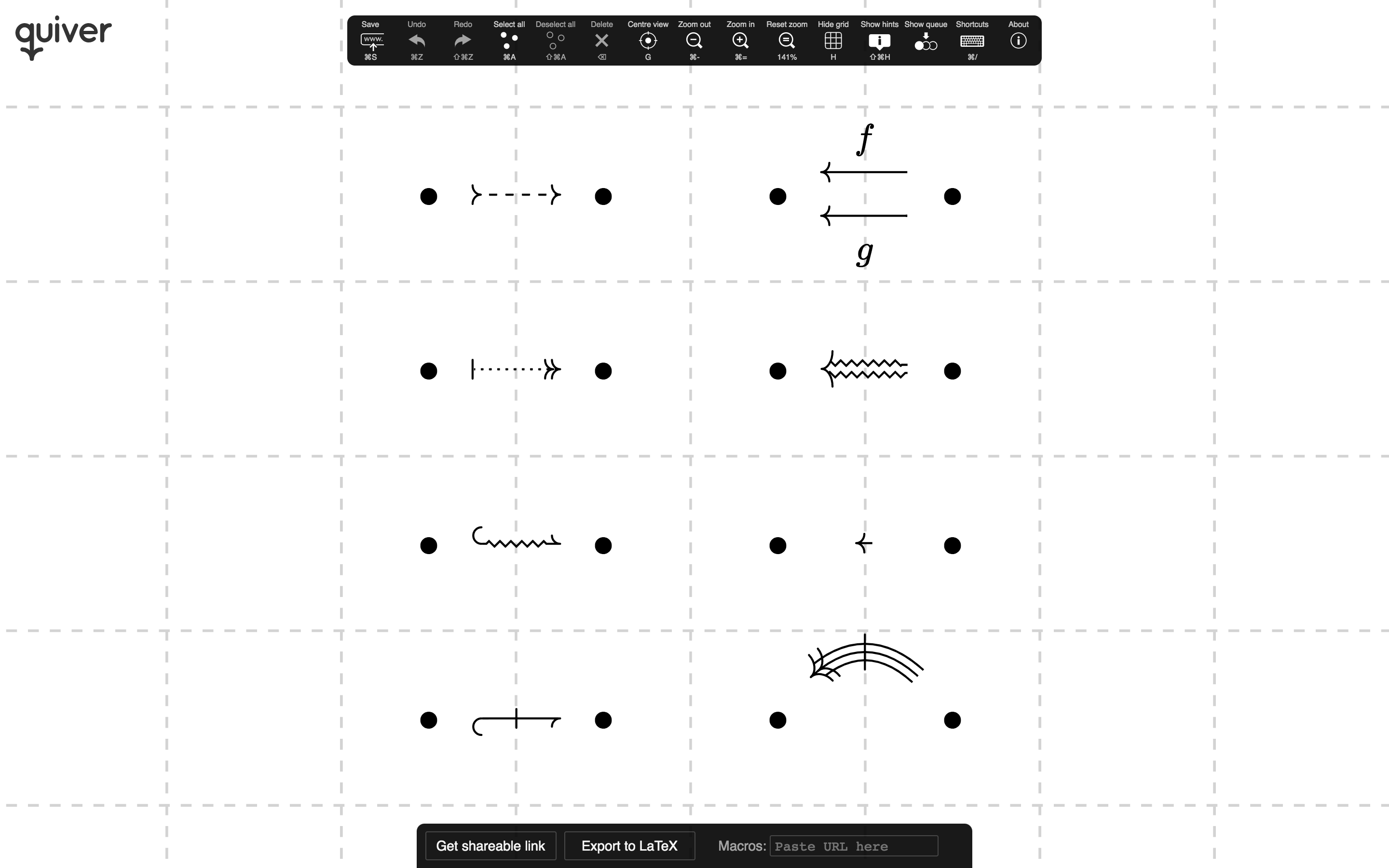 A selection of arrow styles